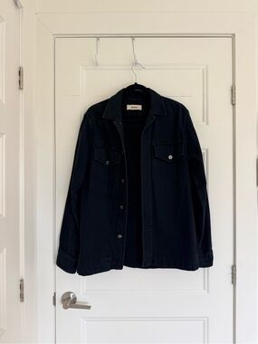 Buck Mason Black Button-Front Shirt Jacket